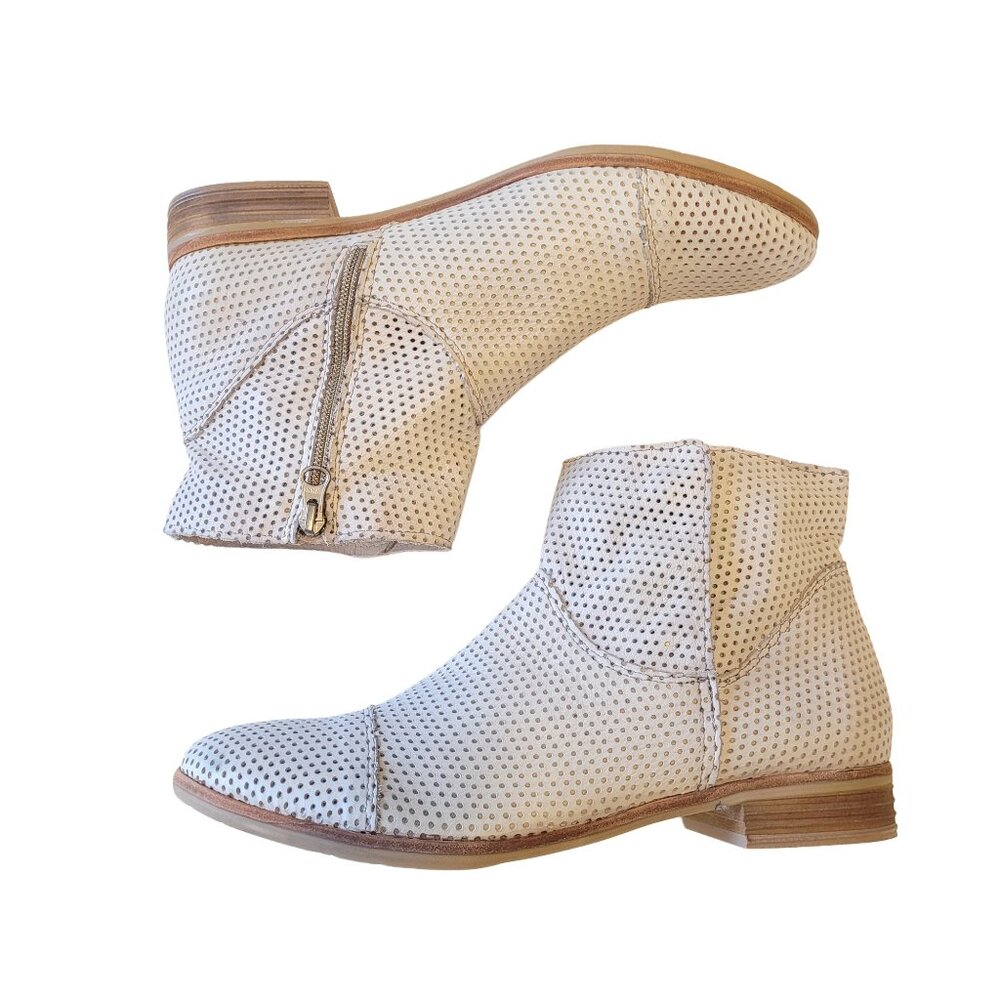 Anthropologie Felmini Perforated Leather Ankle Boot 42